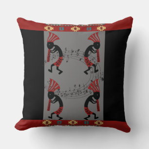 Native American Music Kokopelli Throw Pillow Kissen
