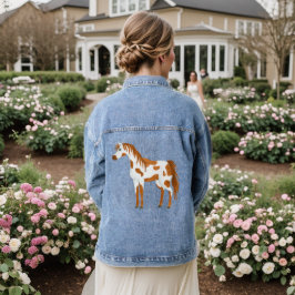 Native American Paint Horse Denim Jacket Jeansjacke
