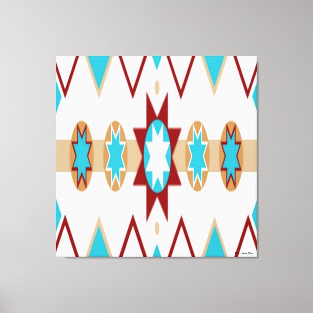Native American Pattern Stretched Canvas Print Leinwanddruck (Vorderseite)