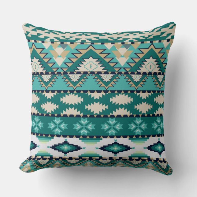 Native American Pattern Throw Pillow/Aztec Kissen (Vorderseite)