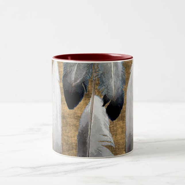 Native American Peace Feathers Designer Tasse (Mittel)