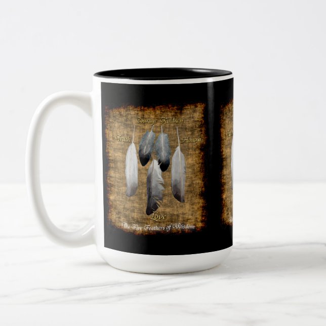 Native American Peace Feathers Designer Tasse (Links)