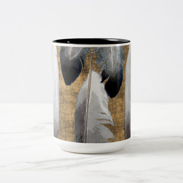 Native American Peace Feathers Designer Tasse (Mittel)