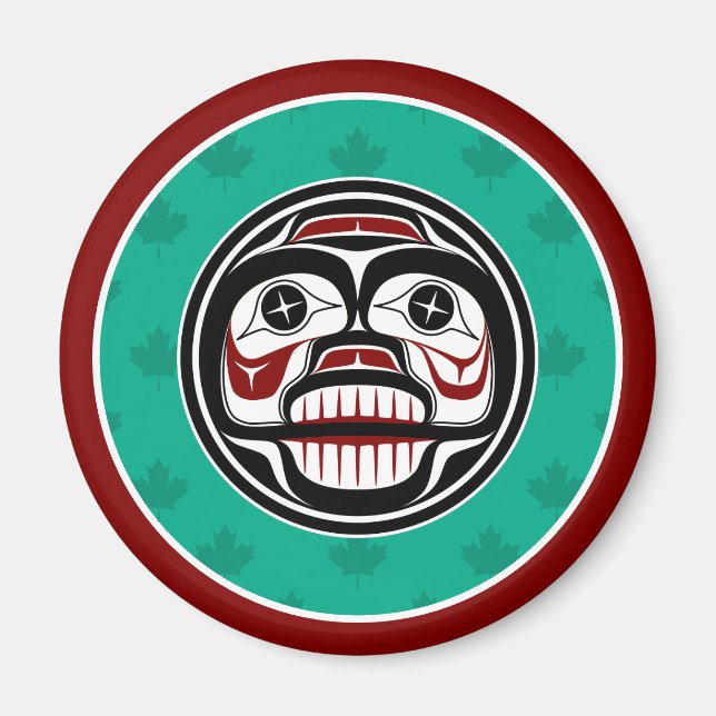 Native American Red Black Art Weull Magnet (Vorne)