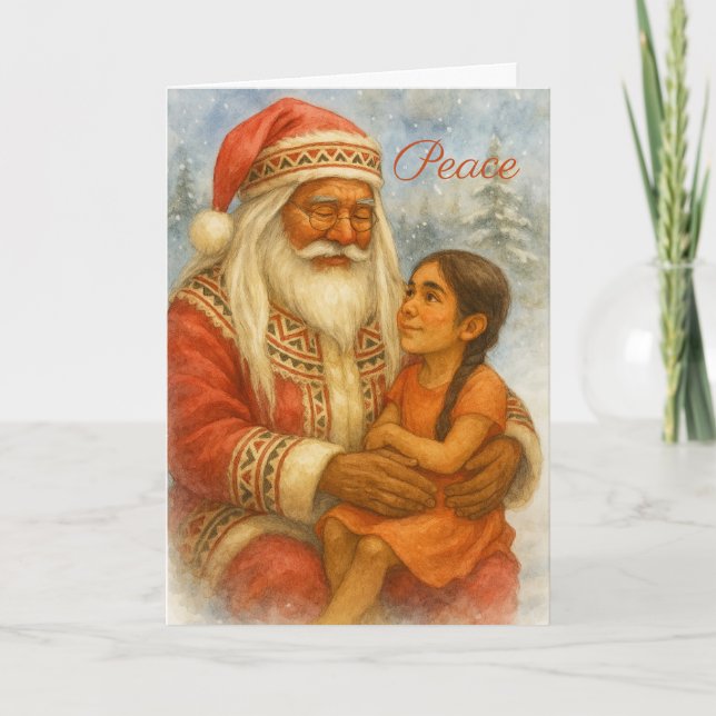 Native American Santa Christmas Card Karte (Vorderseite)