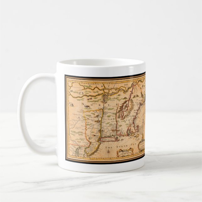Native American Settlements 1600s New England Map  Kaffeetasse (Links)