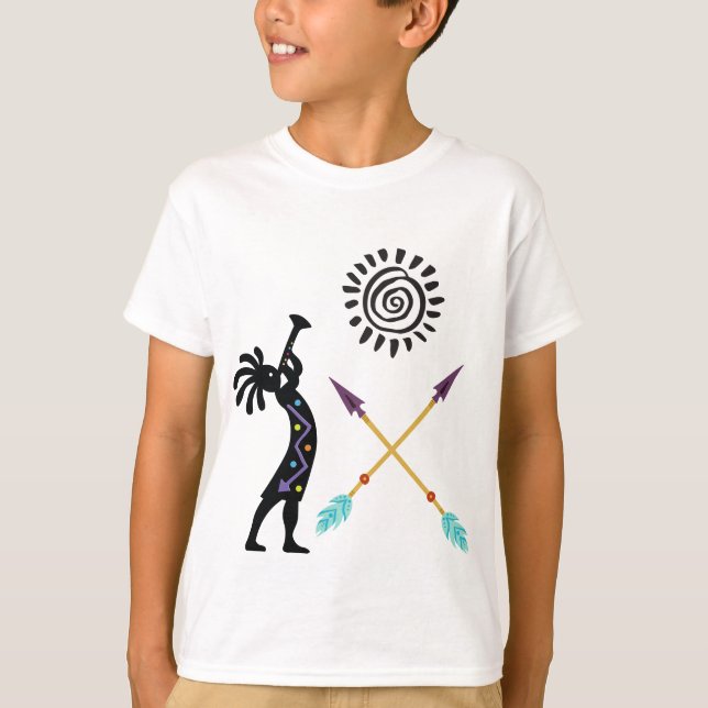 Native American Snake Music Kokopelli T - Shirt (Vorderseite)