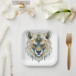 Native American Spiritual Wolf Paper Plate Pappteller