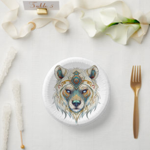 Native American Spiritual Wolf Paper Plate Pappteller