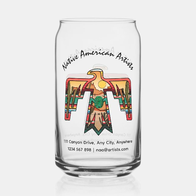 Native American Thunderbird Editable Text Dosenglas (Vorderseite)