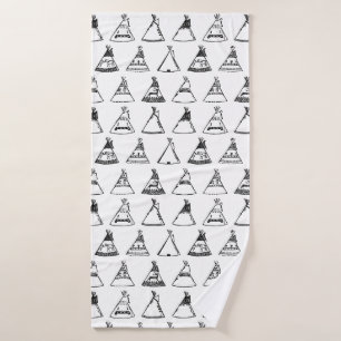 Native American Tipi Zents CUSTOM BG FARBE Badehandtuch