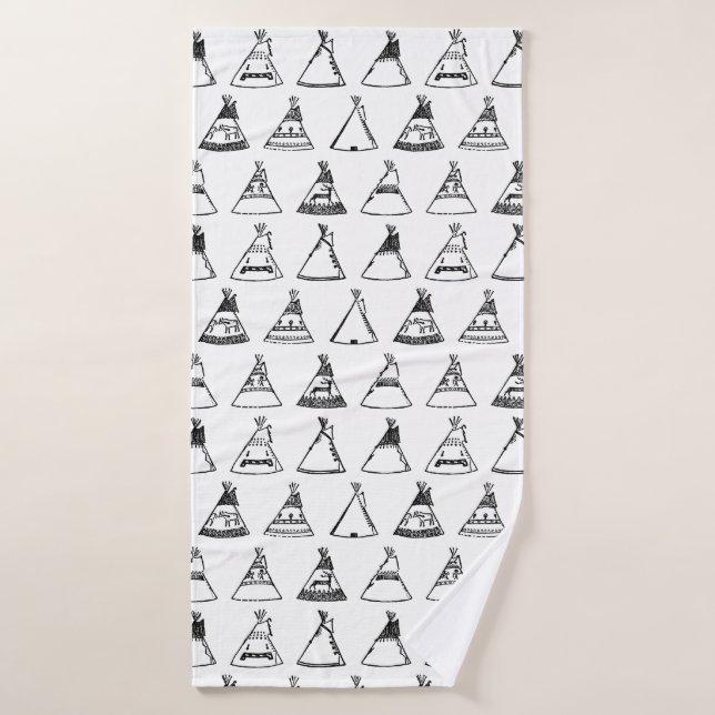 Native American Tipi Zents CUSTOM BG FARBE Badehandtuch (Badehandtuch)