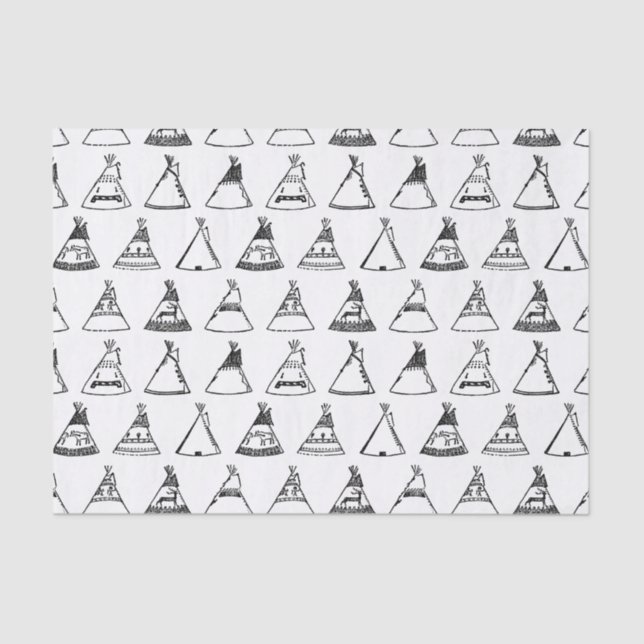 Native American Tipi Zents CUSTOM HINTERGRUND FARB Seidenpapier (Vorderseite)