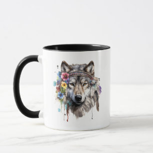 Native American Tribal Wolf Tasse