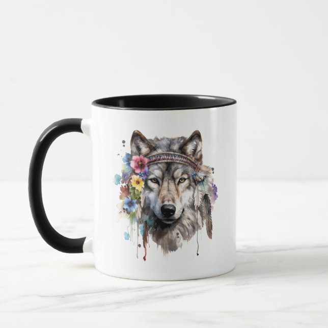 Native American Tribal Wolf Tasse (Links)