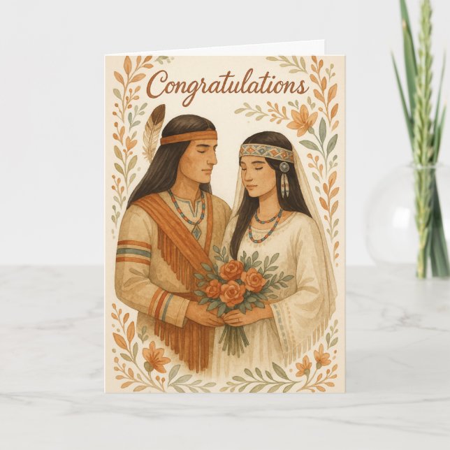 Native American Wedding Gratulation Karte (Vorderseite)
