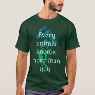 Native American Zitat Text über Wolf Design Long  T-Shirt