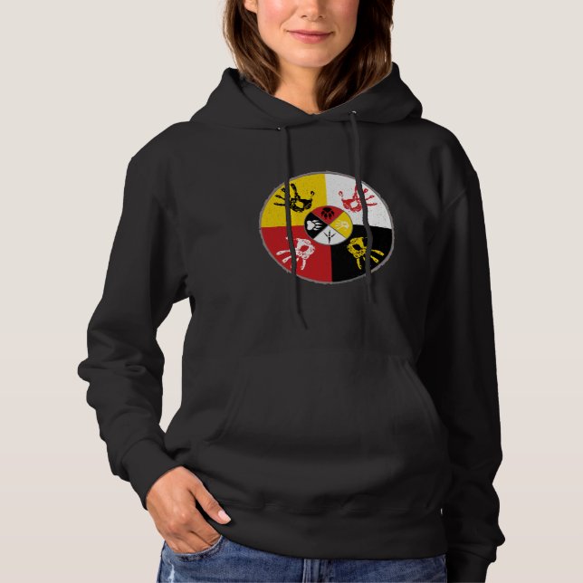 Native Americans Medicine Wheel MMIW Hand Hoodie (Vorderseite)