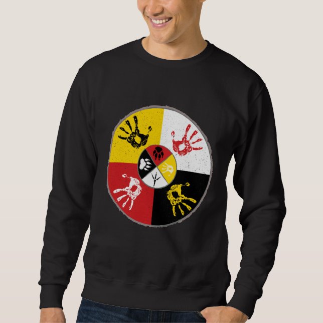 Native Americans Medicine Wheel MMIW Hand Sweatshirt (Vorderseite)