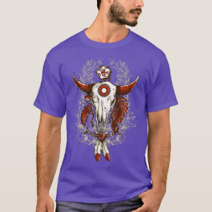 NATIVE AMERIKANISCHE BUFFALO SKULL T-Shirt