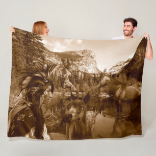 NATIVE AMERIKANISCHE FLEECEDECKE