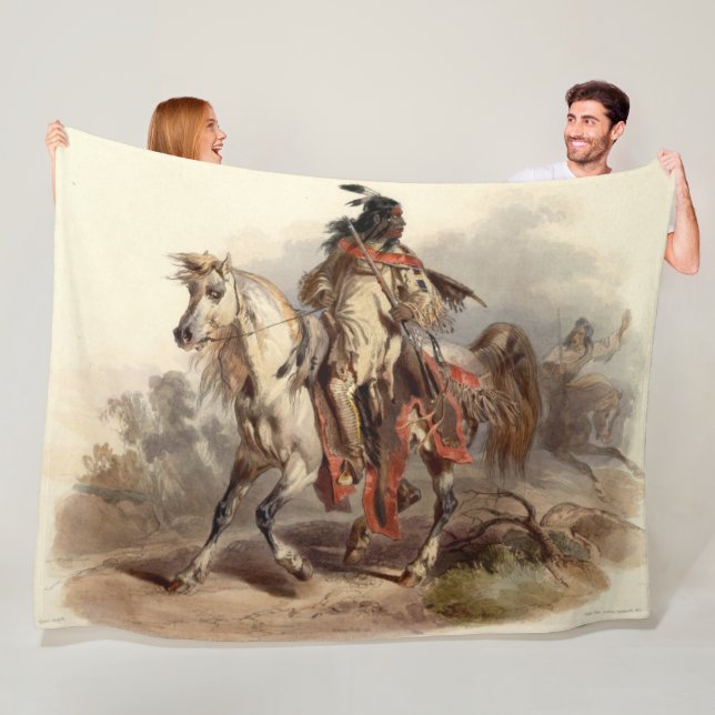 NATIVE AMERIKANISCHE KRIEGERIN FLEECEDECKE (Beispiel)