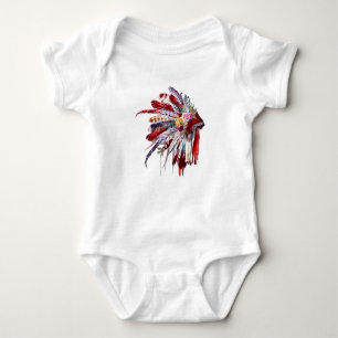 Native amerikanische Ureinwohner Blume mit Silhoue Baby Strampler