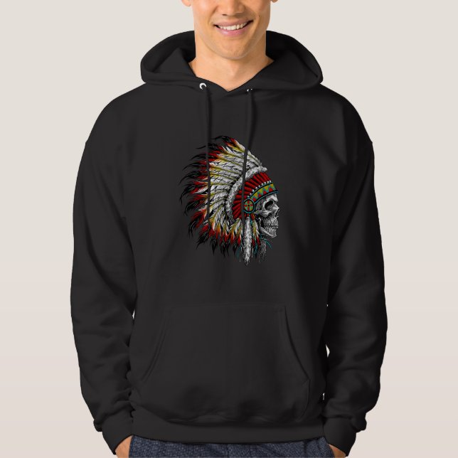 Native Amerikanische Ureinwohner Chief Skull Motor Hoodie (Vorderseite)