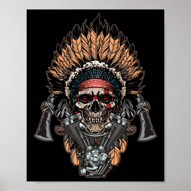 Native Amerikanische Ureinwohner Chief Skull Motor Poster (Vorne)