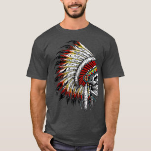Native Amerikanische Ureinwohner Chief Skull Motor T-Shirt