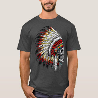 Native Amerikanische Ureinwohner Chief Skull Motor T-Shirt