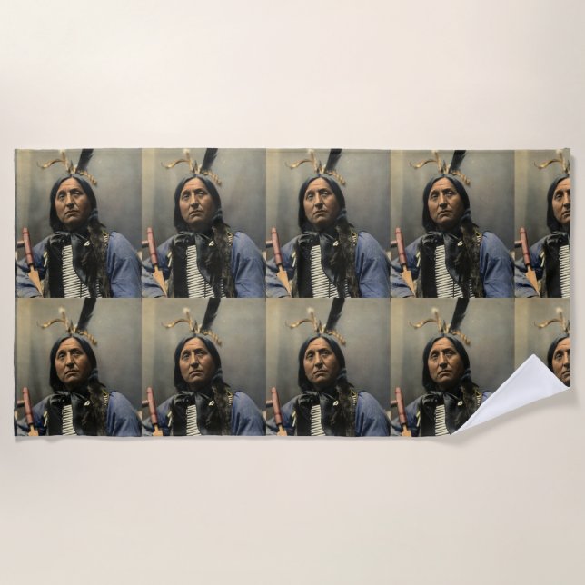 NATIVE AMERIKANISCHE UREINWOHNER CHIEF Strandtüche Strandtuch (Vorderseite)