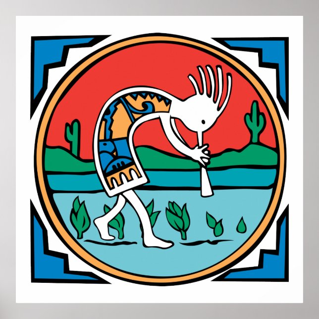 Native Amerikanische Ureinwohner Kokopelli Poster (Vorne)