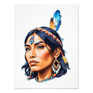 Native Amerikanische Ureinwohner Lady Fotodruck