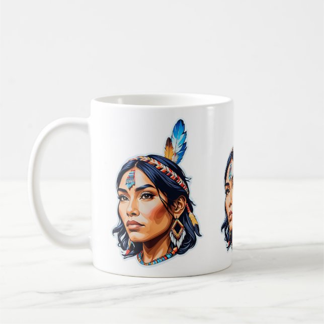 Native Amerikanische Ureinwohner Lady Kaffeetasse (Links)