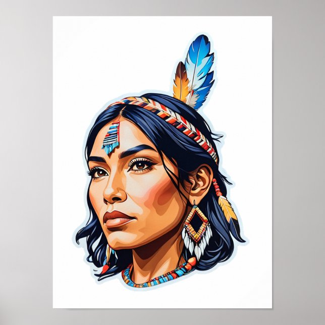 Native Amerikanische Ureinwohner Lady Poster (Vorne)