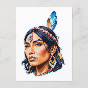 Native Amerikanische Ureinwohner Lady Postkarte