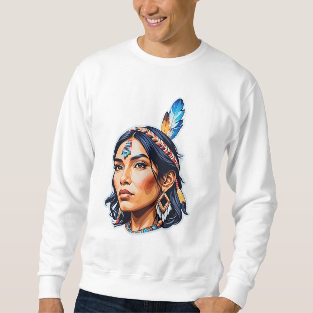 Native Amerikanische Ureinwohner Lady Sweatshirt (Vorderseite)