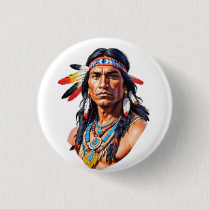 Native Amerikanische Ureinwohner Man Button