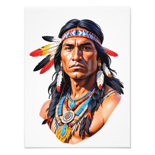 Native Amerikanische Ureinwohner Man Fotodruck