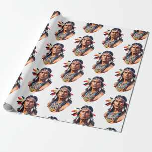 Native Amerikanische Ureinwohner Man Geschenkpapier