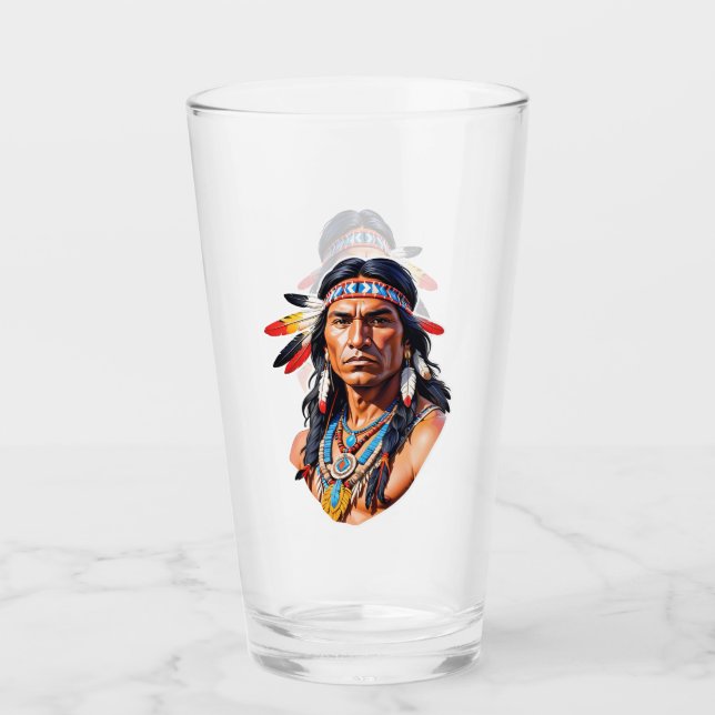 Native Amerikanische Ureinwohner Man Glas (Vorderseite)