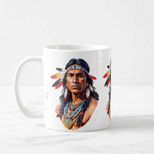 Native Amerikanische Ureinwohner Man Kaffeetasse