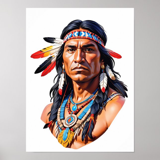 Native Amerikanische Ureinwohner Man Poster (Vorne)