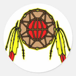 Native Amerikanische Ureinwohner Runder Aufkleber