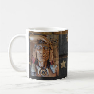 Native Amerikanische Ureinwohner Skulptur mit Fuch Tasse