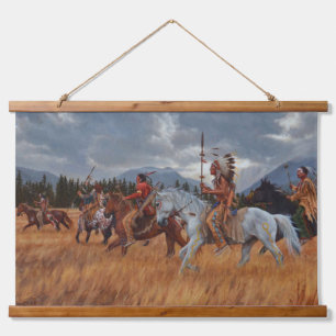 Native Amerikanische Ureinwohner Southwest Art Wal Wandteppich Mit Holzrahmen