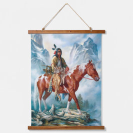 Native Amerikanische Ureinwohner Southwest Art Wal Wandteppich Mit Holzrahmen