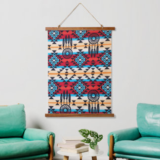 Native Amerikanische Ureinwohner Southwest Art Wal Wandteppich Mit Holzrahmen