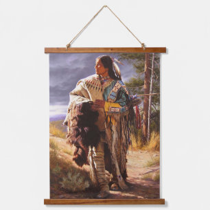 Native Amerikanische Ureinwohner Southwest Art Wal Wandteppich Mit Holzrahmen